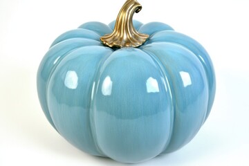 Elegant blue ceramic pumpkin home decor