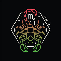 Vector graphic icon illustrations of Zodiac signs and symbols with line art tattoo design