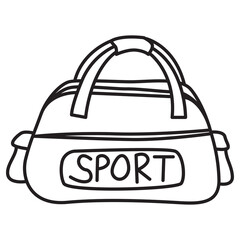 sport bag doodle icon transparent background