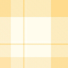 Yellow tartan plaid fabric seamless pattern of check background tartan with a textile fabric plaid texture. Tartan Scotland seamless plaid pattern vector. Retro background fabric.