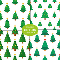 Evergreen christmas tree Seamless Pattern Background