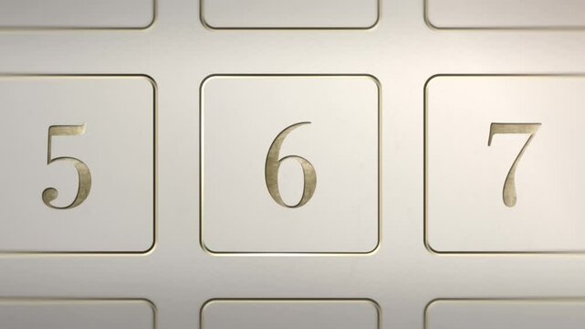 Advent Calendar door reveal Number 6, white cream gold, Christmas door green screen sting transition animation