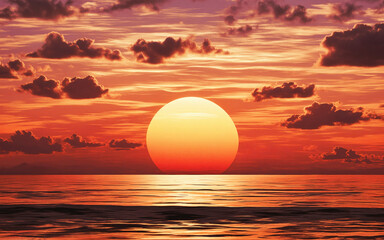 Obraz premium beautiful dream like sunset over the sea water