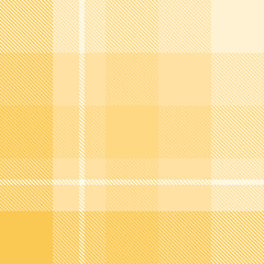 Yellow tartan plaid fabric seamless pattern of check background tartan with a textile fabric plaid texture. Tartan Scotland seamless plaid pattern vector. Retro background fabric.