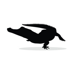 Alligator Silhouette, cute Alligator Vector Silhouette, Cute Alligator cartoon Silhouette, Alligator vector Silhouette, Alligator icon Silhouette, Alligator vector																									
