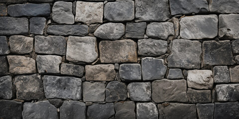 Obraz premium Grey Stone Wall Texture Rough Irregular Masonry Background