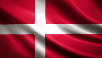Fototapeta premium デンマークの国旗(waving national flag of Denmark.) 