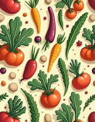 seamless pattern with vegetables