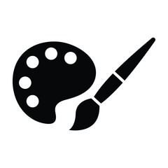 Painter palette symbol and clip art design on white background