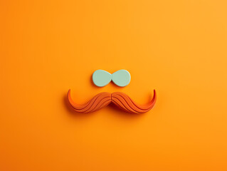 Awesome High angle view of black mustache props against blue background