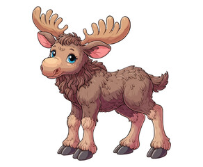 Baby Moose color on a white background