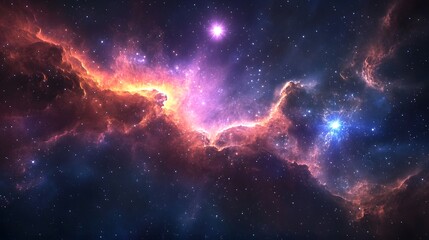 Fototapeta premium Cosmic Nebula with Stars and Dust Clouds