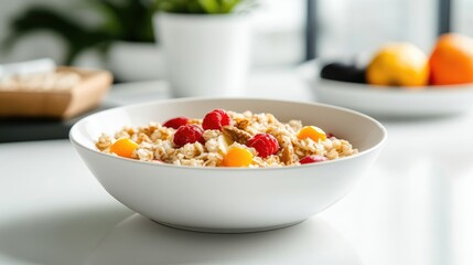 bowl of cereal with fruits