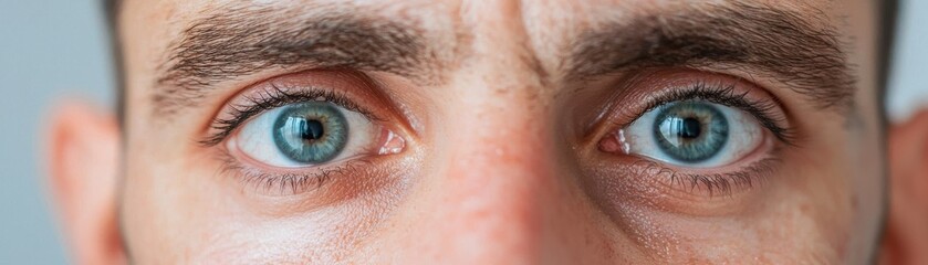 Obraz premium man's striking blue eyes, showcasing detail and clarity. Perfect for emotion and expression themes.