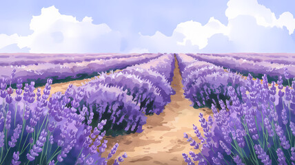 Obraz premium lavender filed on the country siide region 