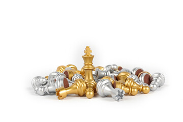 set of chess piece isolated on white 