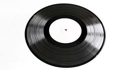 Obraz premium Blank vinyl record mockup isolated on white background for branding and design placement