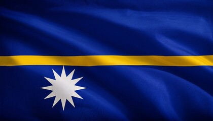 ナウルの国旗(waving national flag of Nauru.)
