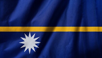 ナウルの国旗(waving national flag of Nauru.)
