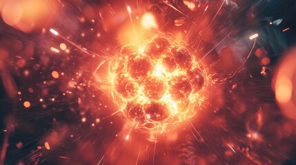 Fission reaction with a nucleus splitting and releasing energy in a controlled nuclear reactor environment.