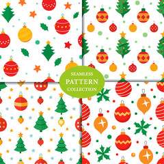 Christmas traditional decorations Seamless Pattern Background