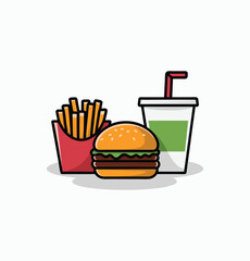 Fast food cartoon style vector illustration