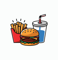 Fast food cartoon style vector illustration