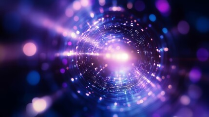 Obraz premium Abstract glowing tunnel of lights in vibrant colors.