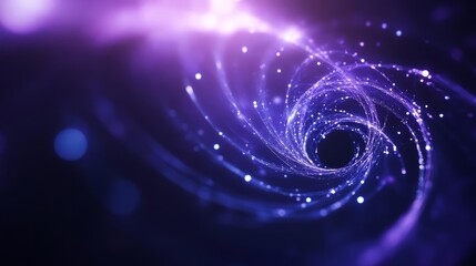 Obraz premium Abstract purple spiral galaxy, stars and cosmic lights.