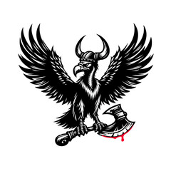 Artistic depiction of a vulture in flight, rendered in clean, minimalist lines.
