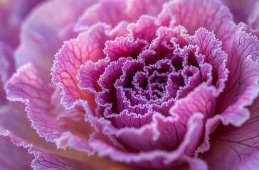 A close-up of an ornamental cabbage