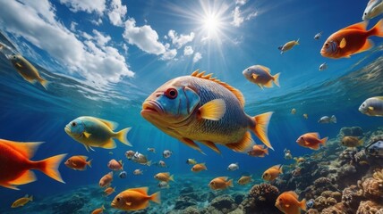 Obraz premium fish in sky