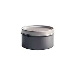 Round tin can packaging with editable label area for food products, mockup, png, transparent background.