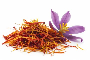 Fototapeta premium A fresh Saffron and Saffron Power isolated on white