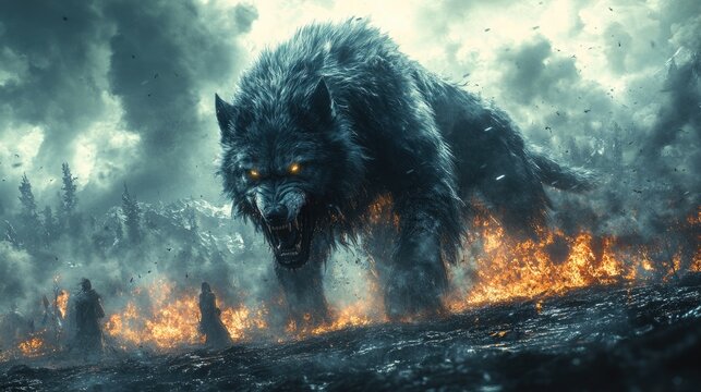 Fenrir Breaking Free from His Chains: Symbol of Strength and Resilience