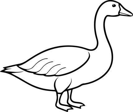 recommend clip art: Goose line art silhouette vector illustration