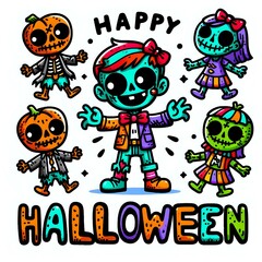 Cheerful Celebrating Halloween