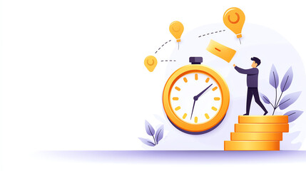 Development roadmap with key timeline events, flat design illustration