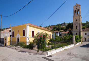 Beautiful Orthodox church in Vathy town, Ithaca, Greece