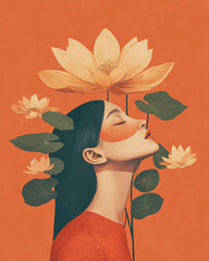 Power of Manifesting Minimal Concept, Artistic Illustration Inspired by the Law of Attraction