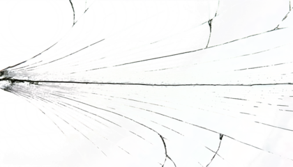 Broken cracked glass texture with transparent background cut out design element