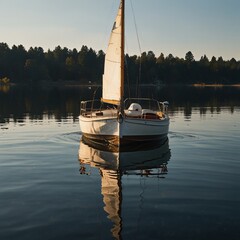 Boat gently bobbing on calm water marks the end of summer 