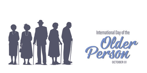 International day of the older persons vector cover banner. 1st October