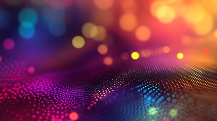 Abstract Background with Colorful Lights and a Wavy Pattern