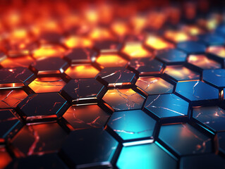 Obraz premium Gradient geometric shapes on dark background