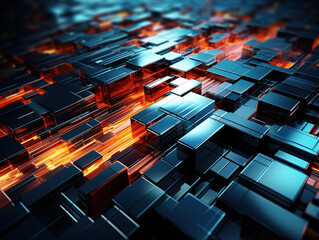 Obraz premium Scifi inspired glowing particle techno background