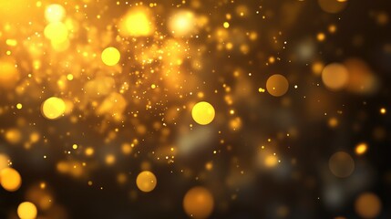 Obraz premium Abstract gold bokeh light background for business presentation and celebration