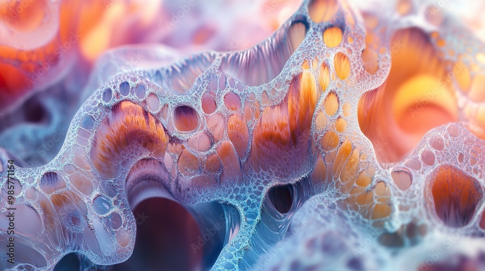 Poster abstract cellular structure: intricate macro photography