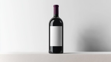 Wine Bottle with Blank Label and without label