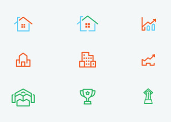 A collection of different business icons 